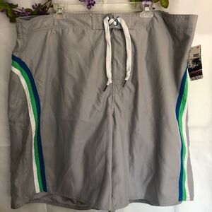 Joe Boxer Men’s Gray Side Striped Swim Trunks